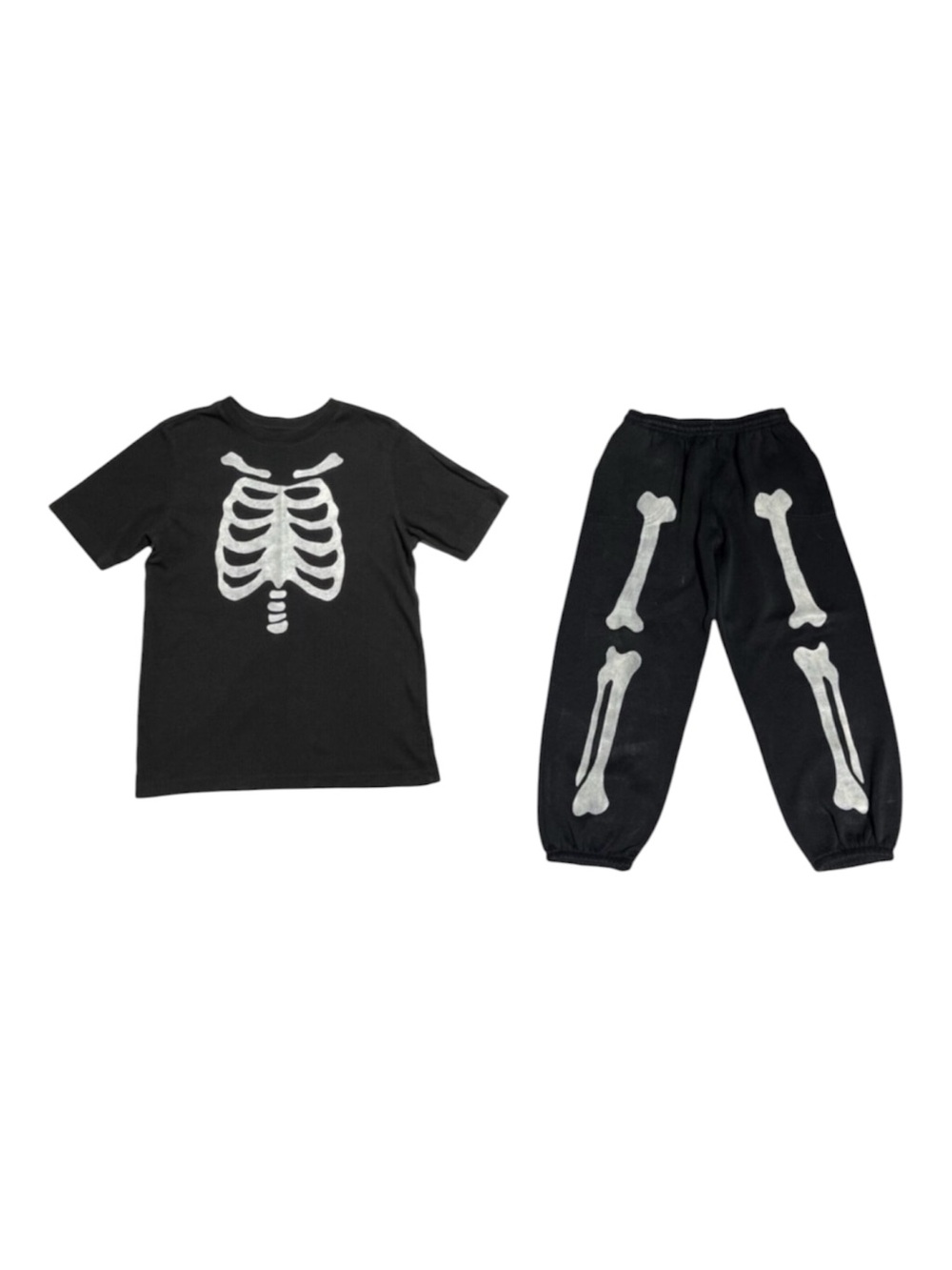 Handmade 2 piece glow-in-the-dark skeleton costume/bundle 8y